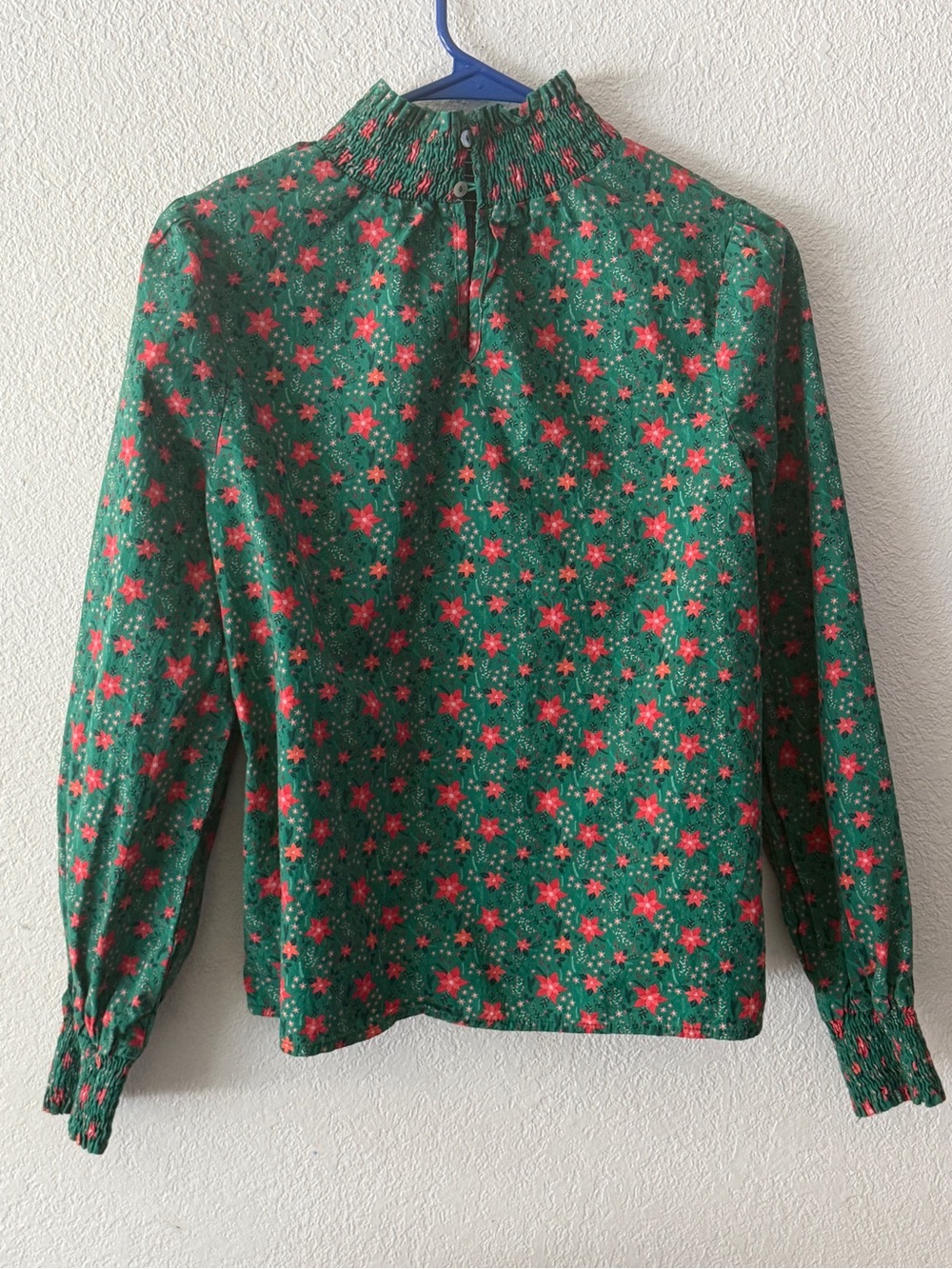 Shop The Mint Green Floral Smocked Top size Medium - Picture 3 of 9
